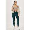 imageODODOS Womens Gathered Cross Waist Yoga Leggings with Pockets 25quot  28quot Crossover Workout Yoga PantsForest Teal