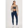 imageODODOS Womens Gathered Cross Waist Yoga Leggings with Pockets 25quot  28quot Crossover Workout Yoga PantsNavy