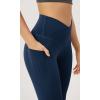 imageODODOS Womens Gathered Cross Waist Yoga Leggings with Pockets 25quot  28quot Crossover Workout Yoga PantsNavy