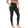 imageODODOS Womens Gathered Cross Waist Yoga Leggings with Pockets 25quot  28quot Crossover Workout Yoga PantsOnyx Black Grey