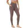 imageODODOS Womens Gathered Cross Waist Yoga Leggings with Pockets 25quot  28quot Crossover Workout Yoga PantsPurple Taupe