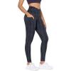 imageODODOS Womens Gathered Cross Waist Yoga Leggings with Pockets 25quot  28quot Crossover Workout Yoga PantsWave Line Charcoal