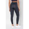 imageODODOS Womens Gathered Cross Waist Yoga Leggings with Pockets 25quot  28quot Crossover Workout Yoga PantsWave Line Charcoal