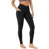 imageODODOS Womens Gathered Cross Waist Yoga Leggings with Pockets 25quot  28quot Crossover Workout Yoga PantsWild Leopard Black