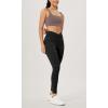 imageODODOS Womens Gathered Cross Waist Yoga Leggings with Pockets 25quot  28quot Crossover Workout Yoga PantsWild Leopard Black