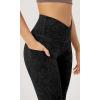 imageODODOS Womens Gathered Cross Waist Yoga Leggings with Pockets 25quot  28quot Crossover Workout Yoga PantsWild Leopard Black