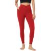 imageODODOS Cloud Feeling Crossover 78 Leggings with Pockets for Women 25quot  28quot V High Wasit Lounge Yoga PantsRed