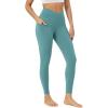 imageODODOS Womens Gathered Cross Waist Yoga Leggings with Pockets 25quot  28quot Crossover Workout Yoga PantsTeal