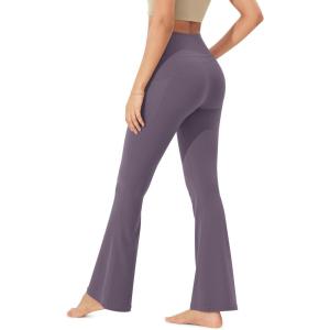 imageODODOS Cloud Feeling Flared Pants with Pocket for Women High Waist Casual Bootcut Yoga Pants 30quot32quot InseamAsh Violet