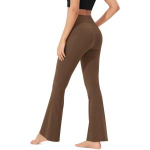 imageODODOS Cloud Feeling Flared Pants with Pocket for Women High Waist Casual Bootcut Yoga Pants 30quot32quot InseamBrunette