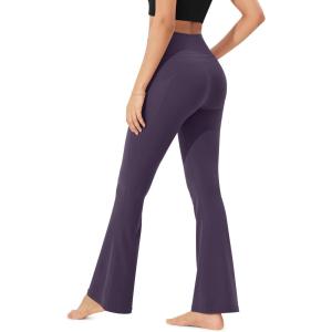 imageODODOS Cloud Feeling Flared Pants with Pocket for Women High Waist Casual Bootcut Yoga Pants 30quot32quot InseamDark Purple