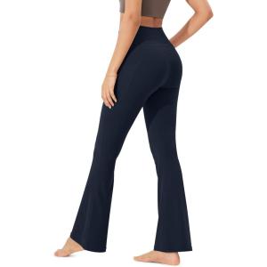 imageODODOS Cloud Feeling Flared Pants with Pocket for Women High Waist Casual Bootcut Yoga Pants 30quot32quot InseamDeep Navy