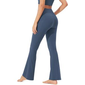 imageODODOS Cloud Feeling Flared Pants with Pocket for Women High Waist Casual Bootcut Yoga Pants 30quot32quot InseamInk Blue