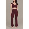 imageODODOS Cloud Feeling SplitHem Flared Pants for Women 29quot 31quot High Waisted Lounge Bootcut Yoga PantsBurgundy