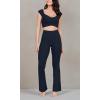 imageODODOS Cloud Feeling SplitHem Flared Pants for Women 29quot 31quot High Waisted Lounge Bootcut Yoga PantsDeep Navy