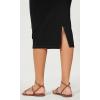 imageODODOS Womens Cloud Feeling Midi Skirt High Waist Back Slit Bodycon SlimFit Pencil SkirtsBlack