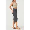 imageODODOS Womens Cloud Feeling Midi Skirt High Waist Back Slit Bodycon SlimFit Pencil SkirtsCharcoal