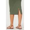 imageODODOS Womens Cloud Feeling Midi Skirt High Waist Back Slit Bodycon SlimFit Pencil SkirtsDark Olive