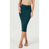 imageODODOS Womens Cloud Feeling Midi Skirt High Waist Back Slit Bodycon SlimFit Pencil SkirtsForest Teal