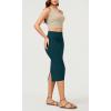 imageODODOS Womens Cloud Feeling Midi Skirt High Waist Back Slit Bodycon SlimFit Pencil SkirtsForest Teal