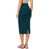 imageODODOS Womens Cloud Feeling Midi Skirt High Waist Back Slit Bodycon SlimFit Pencil SkirtsForest Teal