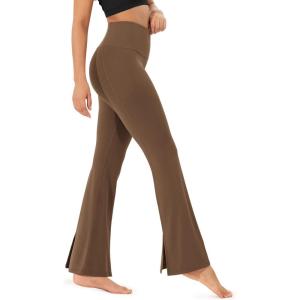 imageODODOS Cloud Feeling SplitHem Flared Pants for Women 29quot 31quot High Waisted Lounge Bootcut Yoga PantsBrunette