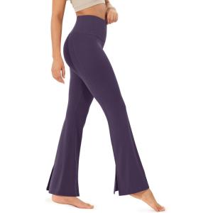 imageODODOS Cloud Feeling SplitHem Flared Pants for Women 29quot 31quot High Waisted Lounge Bootcut Yoga PantsDark Purple