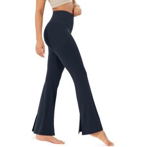 imageODODOS Cloud Feeling SplitHem Flared Pants for Women 29quot 31quot High Waisted Lounge Bootcut Yoga PantsDeep Navy