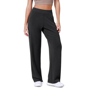 imageODODOS Womens Modal Soft Wide Leg Pants Elastic High Waist Casual Lounge Relaxed Pants with Pockets  27quot 29quot  31quot InseamBlack