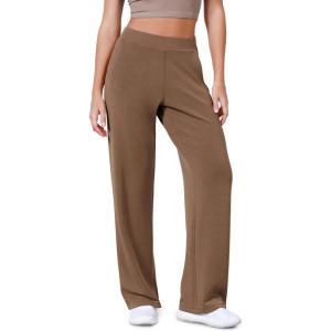 imageODODOS Womens Modal Soft Wide Leg Pants Elastic High Waist Casual Lounge Relaxed Pants with Pockets  27quot 29quot  31quot InseamNutria