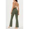 imageODODOS Cloud Feeling Crossover High Waist Flared Pants for Women Bootcut Yoga Pants with Back Pocket3032quot InseamDark Olive