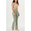 imageODODOS Cloud Feeling Crossover High Waist Flared Pants for Women Bootcut Yoga Pants with Back Pocket3032quot InseamLime Stone