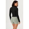 imageODODOS Womens Cloud Feeling Athletic Jacket Full Zip Mock Neck Long Sleeve Lightweight Workout Cropped TopBlack