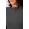 imageODODOS Womens Cloud Feeling Athletic Jacket Full Zip Mock Neck Long Sleeve Lightweight Workout Cropped TopCharcoal