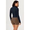 imageODODOS Womens Cloud Feeling Athletic Jacket Full Zip Mock Neck Long Sleeve Lightweight Workout Cropped TopDeep Navy