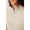 imageODODOS Womens Cloud Feeling Athletic Jacket Full Zip Mock Neck Long Sleeve Lightweight Workout Cropped TopOat Milk