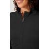 imageODODOS Womens Cloud Feeling Athletic Jacket Full Zip Mock Neck Long Sleeve Lightweight Workout Cropped TopOnyx Black Grey