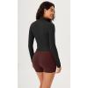 imageODODOS Womens Cloud Feeling Athletic Jacket Full Zip Mock Neck Long Sleeve Lightweight Workout Cropped TopOnyx Black Grey
