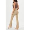 imageODODOS Womens Cloud Feeling Crossover Flared Pants with Back Pocket High Waist Bootcut Lounge Yoga Pants3032quot InseamBeige