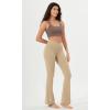 imageODODOS Womens Cloud Feeling Crossover Flared Pants with Back Pocket High Waist Bootcut Lounge Yoga Pants3032quot InseamBeige