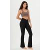 imageODODOS Womens Cloud Feeling Crossover Flared Pants with Back Pocket High Waist Bootcut Lounge Yoga Pants3032quot InseamBlack
