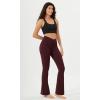imageODODOS Womens Cloud Feeling Crossover Flared Pants with Back Pocket High Waist Bootcut Lounge Yoga Pants3032quot InseamBurgundy