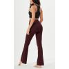 imageODODOS Womens Cloud Feeling Crossover Flared Pants with Back Pocket High Waist Bootcut Lounge Yoga Pants3032quot InseamBurgundy