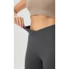imageODODOS Womens Cloud Feeling Crossover Flared Pants with Back Pocket High Waist Bootcut Lounge Yoga Pants3032quot InseamCharcoal