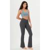 imageODODOS Womens Cloud Feeling Crossover Flared Pants with Back Pocket High Waist Bootcut Lounge Yoga Pants3032quot InseamCharcoal