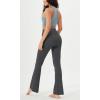 imageODODOS Womens Cloud Feeling Crossover Flared Pants with Back Pocket High Waist Bootcut Lounge Yoga Pants3032quot InseamCharcoal