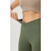 imageODODOS Womens Cloud Feeling Crossover Flared Pants with Back Pocket High Waist Bootcut Lounge Yoga Pants3032quot InseamDark Olive