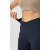 imageODODOS Womens Cloud Feeling Crossover Flared Pants with Back Pocket High Waist Bootcut Lounge Yoga Pants3032quot InseamDeep Navy