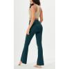 imageODODOS Womens Cloud Feeling Crossover Flared Pants with Back Pocket High Waist Bootcut Lounge Yoga Pants3032quot InseamForest Teal