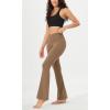 imageODODOS Womens Cloud Feeling Crossover Flared Pants with Back Pocket High Waist Bootcut Lounge Yoga Pants3032quot InseamLight Brown